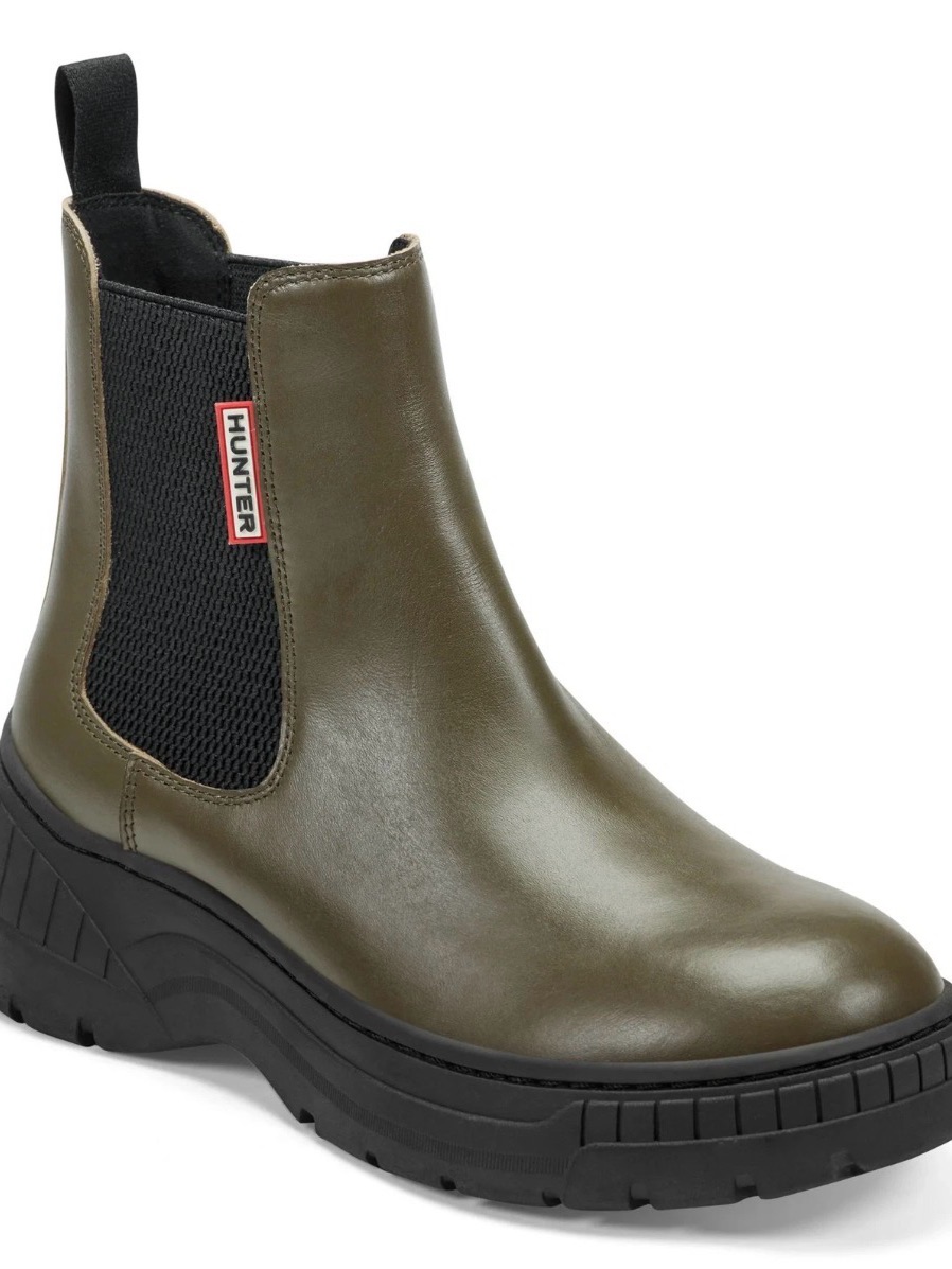 Hunter Olive "Neveah" Rain Boot - Platform Sole Size 10